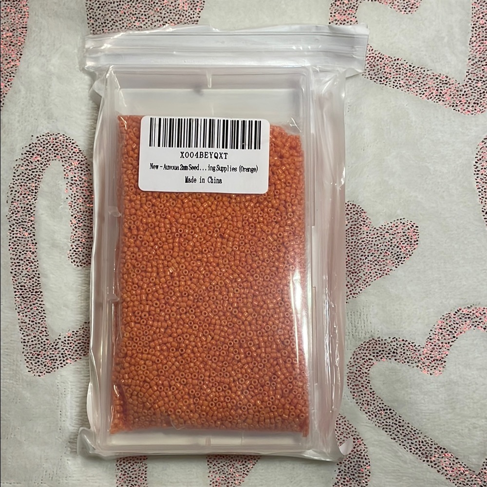 Glass Seed Beads 2mm ORANGE